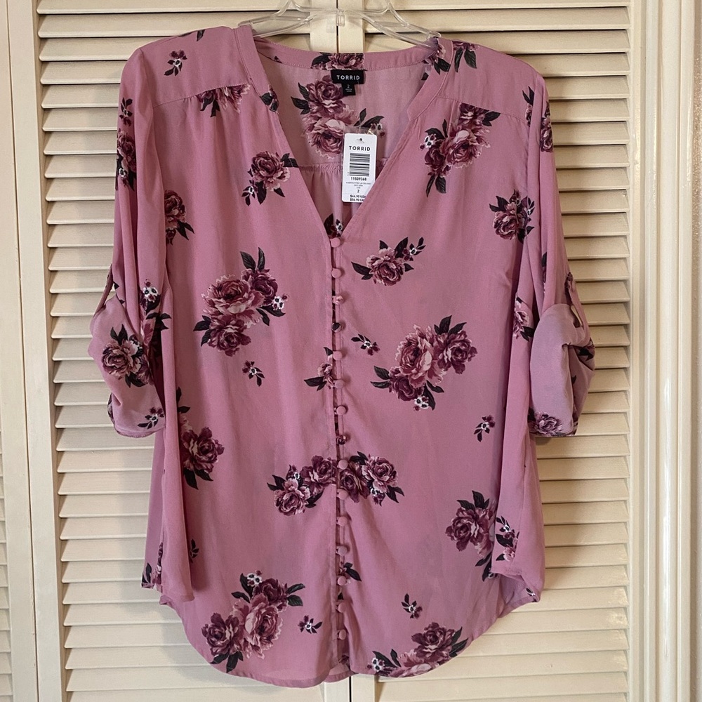 Pink Torrid Floral blouse